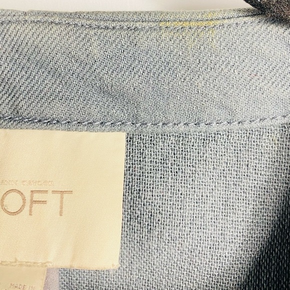 Ann Taylor Loft Women’s 6 Gray 100% Cotton Full Zip Long Sleeve Denim Jacket - Picture 8 of 8